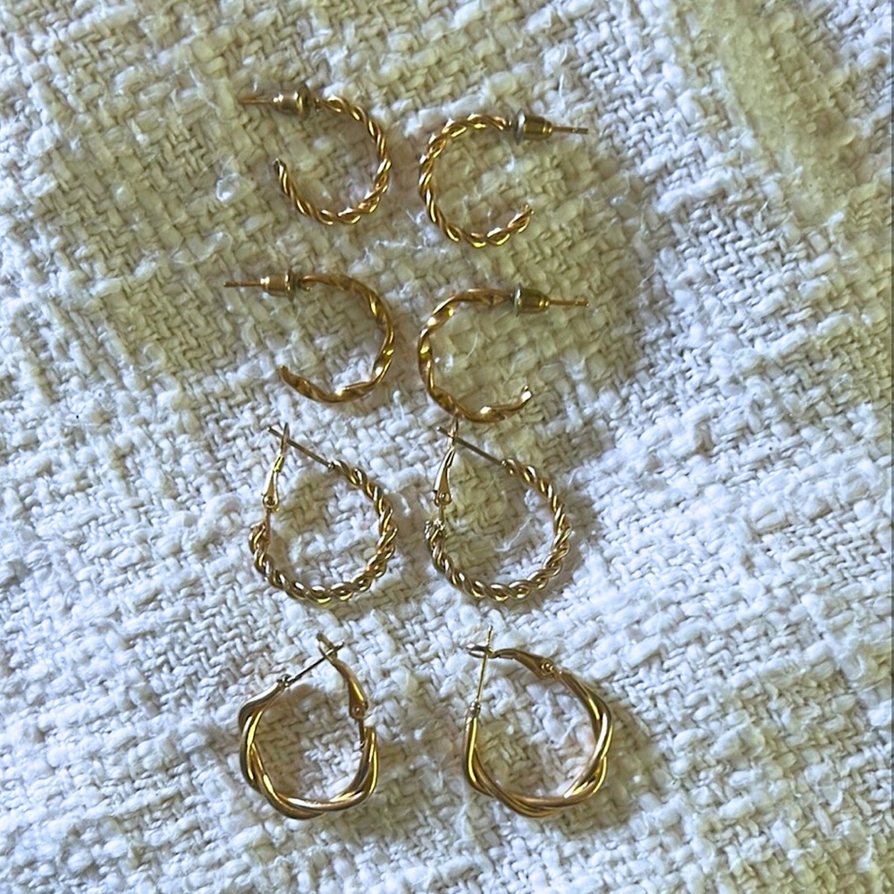 Full Set Of 8 -Small Hoop Earrings